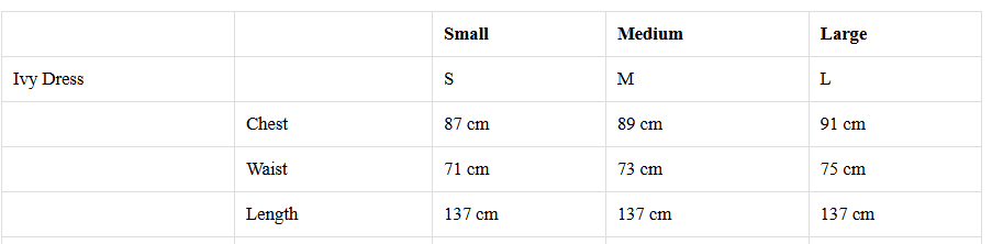Size Chart