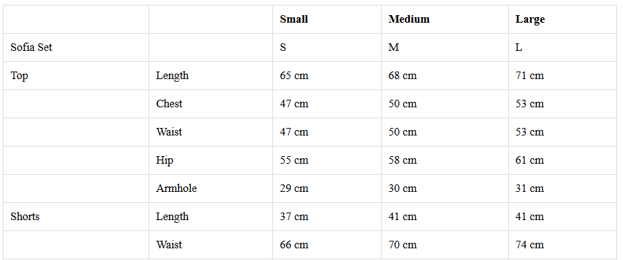 Size Chart